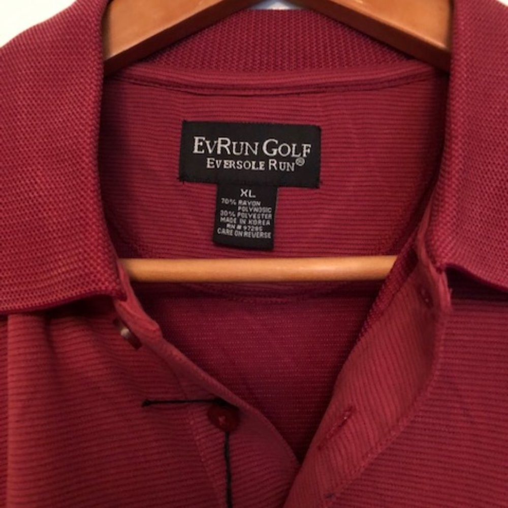 EvRun Golf, Eversole Run men's red golf shirt NWT size XL